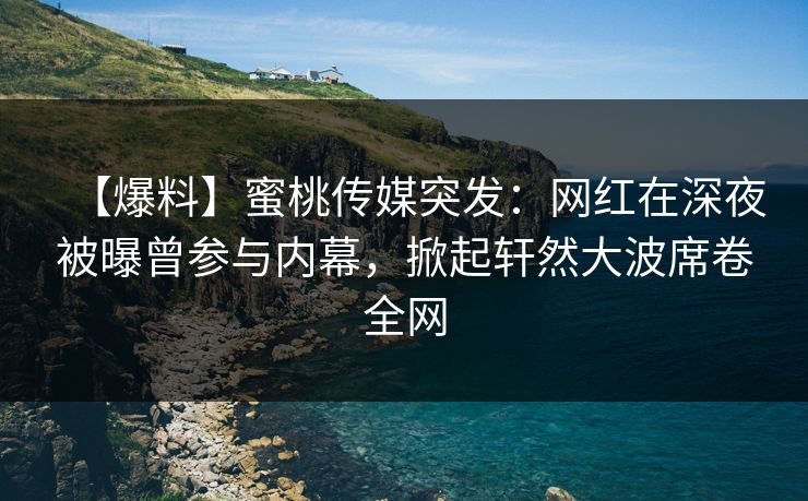 【爆料】蜜桃传媒突发:网红在深夜被曝曾参与内幕,掀起轩然大波席卷全网