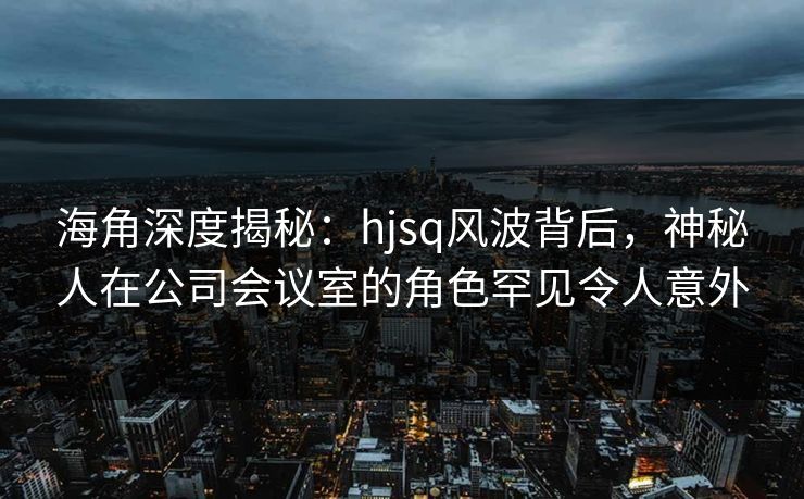 海角深度揭秘：hjsq风波背后，神秘人在公司会议室的角色罕见令人意外